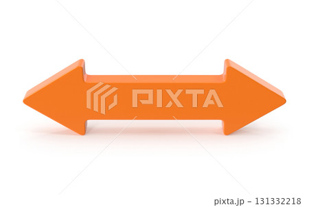 Orange bidirectional arrow symbol indicating opposite directions 131332218