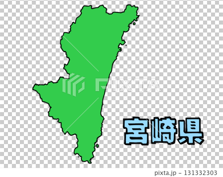 A slightly loose map of Miyazaki prefecture, written characters, simple A slightly loose map of Miyazaki prefecture, written characters, simple 131332303