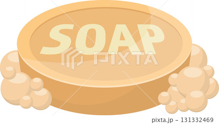 A bar of bath soap sits ready to use for personal hygiene with bubbles and lather showing. A bar of bath soap sits ready to use for personal hygiene with bubbles and lather showing. 131332469