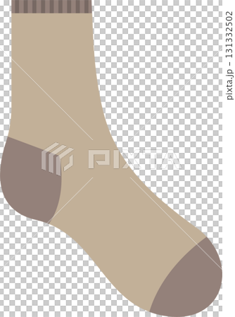 Beige sock with darker heel, toe, and ribbed cuff, ideal for comfort and everyday wear. 131332502