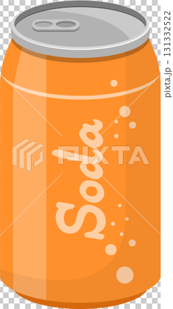 Refreshing canned soda beverage with an orange color, perfect thirst quencher for hot days. Refreshing canned soda beverage with an orange color, perfect thirst quencher for hot days. 131332522