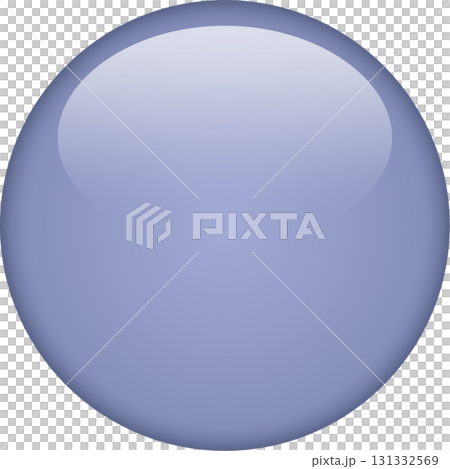 A gleaming periwinkle sphere reflects light, showcasing smooth gradient and depth in a glossy effect. 131332569
