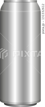 A simple silver aluminum can with a smooth, shiny surface, commonly used for various beverages. 131332612