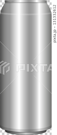 A simple silver aluminum can with a smooth, shiny surface, commonly used for various beverages. 131332612
