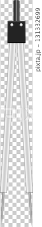 A metal drawing compass used for measuring distances or drawing circles in geometry, isolated. 131332699