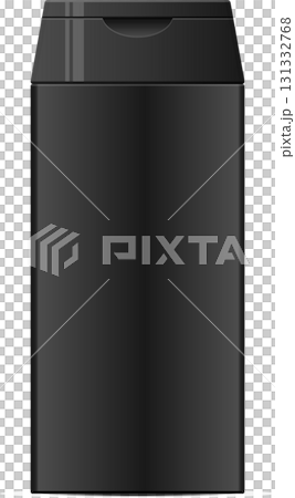 Sleek Black Container with Lid - Minimalist Design for Household or Personal Care Products 131332768