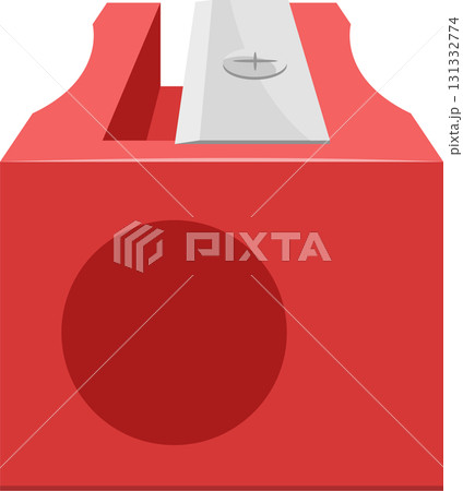 A red pencil sharpener featuring a silver blade, used for keeping pencils at a fine point. A red pencil sharpener featuring a silver blade, used for keeping pencils at a fine point. 131332774