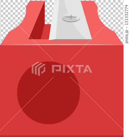 A red pencil sharpener featuring a silver blade, used for keeping pencils at a fine point. A red pencil sharpener featuring a silver blade, used for keeping pencils at a fine point. 131332774