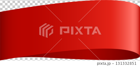 A sleek, vibrant red banner sweeps across the frame, suggesting energy and impactful communication. 131332851