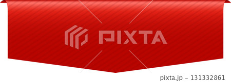 Ribbon banner in crimson with subtle linear texture and folded corners, isolated on background Ribbon banner in crimson with subtle linear texture and folded corners, isolated on background 131332861