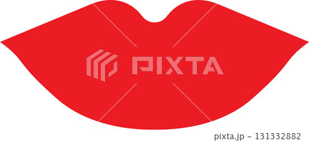 Vibrant red lips stand out against a dark background, symbolizing beauty, passion, and expression. 131332882