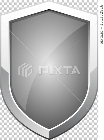 Metallic silver shield icon. Represents protection, security, and defense. Strong and dependable. 131332916