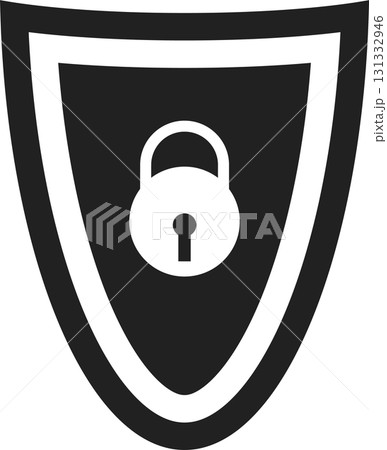 Shield with a Lock: Symbolic representation of protection, security, and safeguarding assets. Shield with a Lock: Symbolic representation of protection, security, and safeguarding assets. 131332946