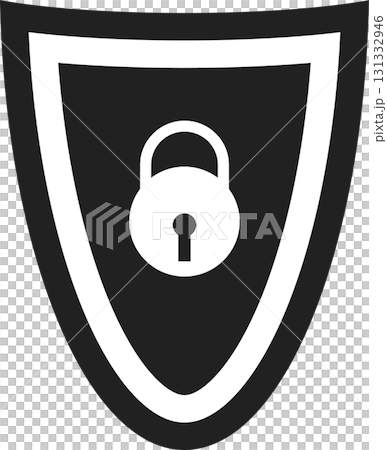 Shield with a Lock: Symbolic representation of protection, security, and safeguarding assets. Shield with a Lock: Symbolic representation of protection, security, and safeguarding assets. 131332946