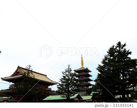 【東京・浅草寺】五重塔と宝蔵門 131333141