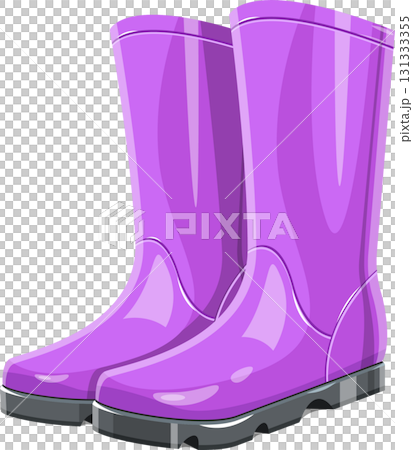Pair of purple rain boots, perfect for muddy adventures, gardening, or puddle jumping fun! 131333355