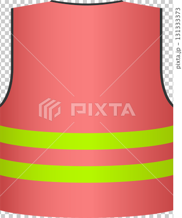 Red safety vest with reflective stripes for visibility and safety on construction site work. Red safety vest with reflective stripes for visibility and safety on construction site work. 131333373