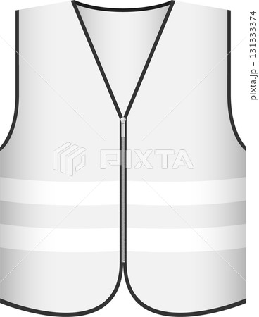 A digitally-created, white reflective vest with a black border and zipper, providing safety. A digitally-created, white reflective vest with a black border and zipper, providing safety. 131333374