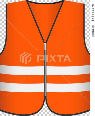Safety first: High-visibility orange vest with reflective stripes for optimal visibility and protection. 131333376