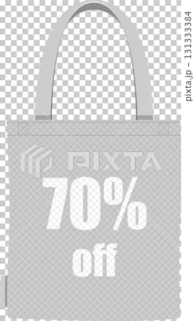 Promotional tote bag featuring a notable 70% off discount, ideal for shopping and carrying items. Promotional tote bag featuring a notable 70% off discount, ideal for shopping and carrying items. 131333384