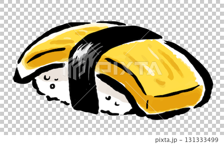 壽司玉子燒(蛋捲)- 1 件 - 手繪筆觸插圖 壽司玉子燒(蛋捲)- 1 件 - 手繪筆觸插圖 131333499