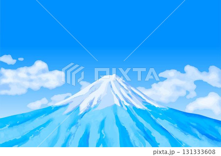 雪をかぶった富士山の背景 131333608