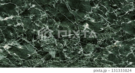 Elegant dark green marble texture with subtle white veins throughout. 131333824