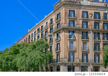 バルセロナ、街並み、歴史ある、真夏、スペイン 131334814