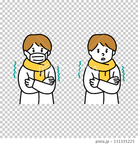 插圖集：無論是否戴口罩，男人都覺得寒冷 131335225