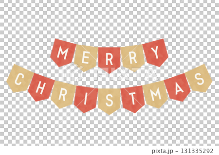 赤と金のメリークリスマスの可愛いガーランド　ベクターイラスト 131335292