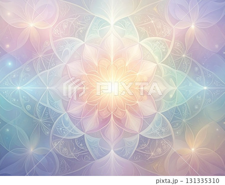 瞑想と癒しの曼荼羅デザイン   131335310