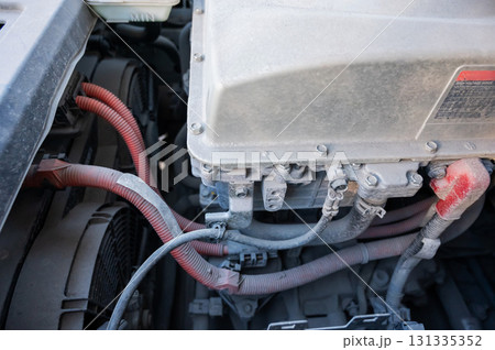 Electric motor and power cables.  131335352