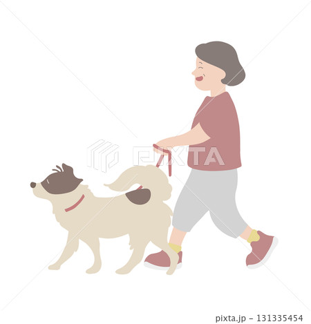 犬の散歩　女性 131335454