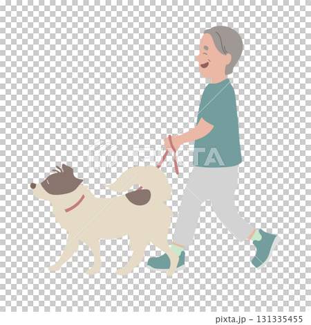 犬の散歩　男性 131335455