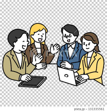 男人和女人開會的插圖 131335561