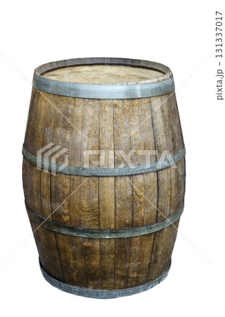Wooden Wine Barrel Isolated background Wooden Wine Barrel Isolated background 131337017