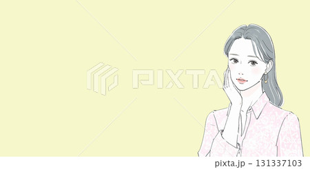 水彩画・手描き風の悩む、考える、落ち込む女性・女の子のイラスト素材 水彩画・手描き風の悩む、考える、落ち込む女性・女の子のイラスト素材 131337103