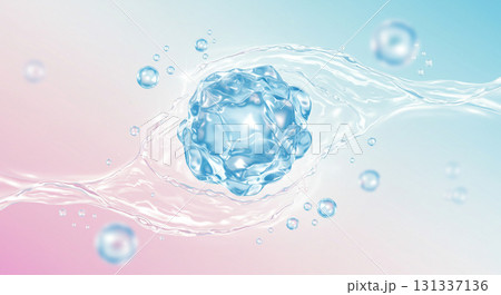 水に包まれたヒアルロン酸細胞の美容成分イメージ 131337136