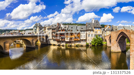 Espalion - picturesque village in southern France Aveyron department. French tourism, most beautiful villages Espalion - picturesque village in southern France Aveyron department. French tourism, most beautiful villages 131337526