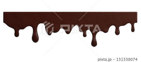Chocolate ice cream melt with glossy drips and smooth texture for dessert designs or summer graphics. Liquid flows down in curved streams for advertisements on Transparent background. 3d render Chocolate ice cream melt with glossy drips and smooth texture for dessert designs or summer graphics. Liquid flows down in curved streams for advertisements on Transparent background. 3d render 131338074