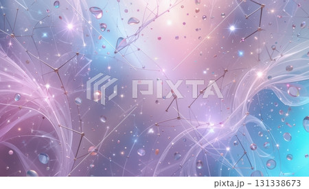 Luminous Cosmic Abstract with Starbursts and Floating Bubbles 131338673
