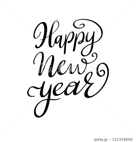 Happy new year. Lettering phrase for postcard, banner, flyer. Vector illustration Happy new year. Lettering phrase for postcard, banner, flyer. Vector illustration 131339000