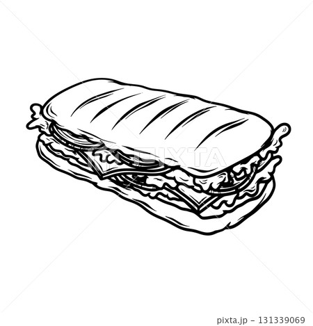 Illustration of sandwich, isolated on white background. Vector illustration Illustration of sandwich, isolated on white background. Vector illustration 131339069