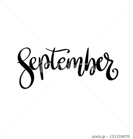 September. Hand drawn lettering. Vector illustration September. Hand drawn lettering. Vector illustration 131339070