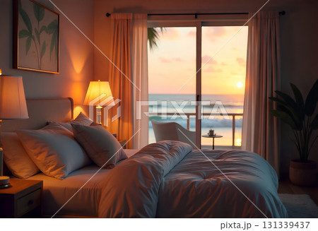 comfortable pillow on bed 131339437