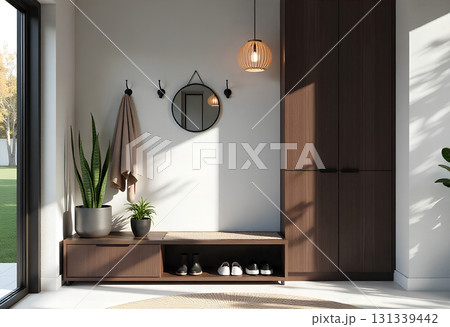 modern loft style bedroom with wood wall modern loft style bedroom with wood wall 131339442