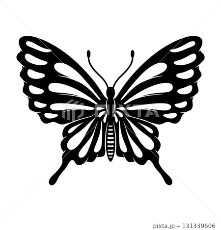 Butterfly illustration isolated on white background. Design element for poster, card, banner, t shirt. Vector illustration 131339606