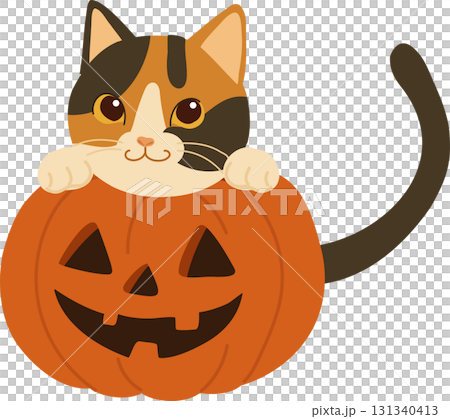 cute halloween cat with jack o lantern pumpkin cartoon illustration for october fall holiday artwork design cute halloween cat with jack o lantern pumpkin cartoon illustration for october fall holiday artwork design 131340413