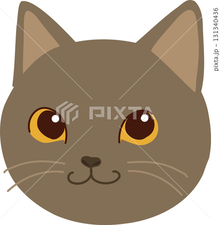 cute cat face showing an adorable cartoon pet ideal for books apps stickers 131340436