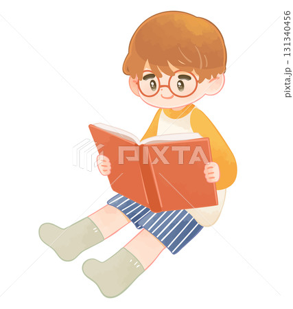 本を読む子供　男の子 131340456
